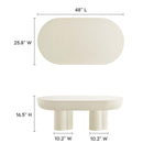Modway Caspian Oval Concrete Coffee Table - White-Concrete Overlay