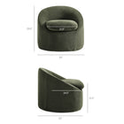 Modway Sadie Slipcovered Linen-Blend Round Accent Chair - Sage-Linen-Blend Fabric Upholstery