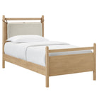 Modway Leni Twin Size Wood Platform Bed Frame - Light Oak Heathered Ivory-Twin Size Platform Bed