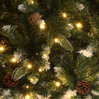 HOMCOM 6' Pre-Lit Artificial Christmas Tree with Dual-Colour LED Lights - Green-Light Colour: Warm White, Colourful 
