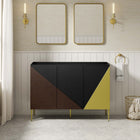 Modway Alchemist 48" Bathroom Vanity Cabinet - Black/Gold-Tapered Metal Legs