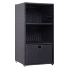 Outsunny Outdoor Storage Cabinet with Shelf Drawer - Dark Brown-Modern towel valet stand provides the feel of a resort or private club at your pool or spa deck area