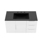 Modway Vitality 36" Bathroom Vanity - White/Black-Soft-Close Doors