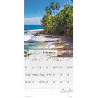 DateWorks 2026 16-Month Mini Wall Calendar - 7" x 7" - Beaches - English-Scenic