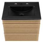 Modway Render 24" Wall-Mount Bathroom Vanity - Oak/Black-8