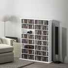 HOMCOM Double Media Storage Cabinet - White-Multi-purpose storage beyond media organization