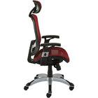 Staples Hyken Ergonomic Mesh Swivel Task Chair - Red-Adjustable seat and arm height, height- and angle-adjustable headrest, lumbar support, tilt tension, and tilt lock