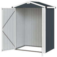 Outsunny Outdoor Storage Shed with Lockable Wide Doors - 4.4' x 3' - Dark Grey-Access large items easily with the wide 42.9" double doors
