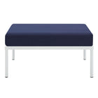 Modway Harmony Sunbrella Outdoor Patio Aluminum Ottoman - Navy-Assembly Required