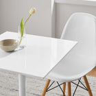 Modway Lippa 24" Square Wood Dining Table - White-Seats 2