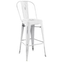 Modway Promenade Bar Side Stool - White-Cafe and Bistro Style Bar Stool