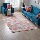 Modway Andela Interlocking Block Mosaic Area Rug - 5 ft W x 8 ft L - Multicolored Coral/Light Blue-Tight Low Pile Weave