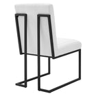 Modway Indulge Channel Tufted Fabric Dining Chair - White-Non-Marking Foot Caps