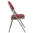 Flash Furniture HERCULES Series Ultra-Premium Triple Braced Burgundy Fabric Metal Folding Chairs with Easy-Carry Handle - 4 Pack-300 lb. Weight Capacity