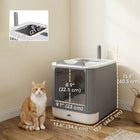 PawHut Cat Litter Box with Lid - Front-Entry, Top-Exit for Medium Cats - White-Includes a scoop and charcoal packs, suitable for cats under 8.8 lbs
