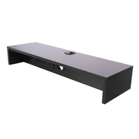 Rocelco Dual Monitor Stand w/3AC - 1 USB - 1 USB-C - Black-Dual Monitor Stand AC-USB is 30 inches wide. 