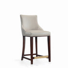 Manhattan Comfort Shubert 22.64" Modern Leatherette Upholstered Counter Stool - Light Grey-Weight Capacity: 250 Lbs