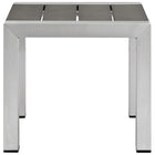 Modway Shore Outdoor Patio Aluminum Side Table - Silver Grey-Anodized Aluminum Frame