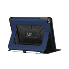 UAG Metropolis Folio Case for 9.7" iPad (2018, 2017)/iPad Air 2/Air - Black/Blue-Impact resistant soft core