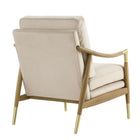 Modway Langford Performance Velvet Accent Armchair - Almond Walnut-Non-Marking Floor Glides
