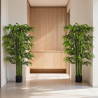 HOMCOM 5.3' Artificial Bamboo Tree for Indoor Home Decor - Green - 2 Pack-Type: Bamboo 
