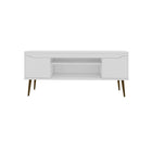 Manhattan Comfort Bradley 62.99" Mid-Century Modern TV Stand - White-30 Day Limited Manufacturer's Warranty