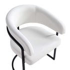 Manhattan Comfort Augusta 23.6" Modern Leatherette Upholstered Dining Chair - White-Frame Made of Metal with Matte Black Finish