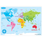 Ashley Productions Smart Poly Learning Mats - 12" x 17" - Double-Sided - World Basic Map - 10 Pack-Heavy duty double-sided surface, no lamination required