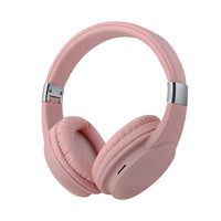 Basic Tech Wireless Over The Ear Foldable Headphones - Pink-Deep bass