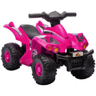 Qaba 6V Kids ATV Quad with Music, Forward - Pink-6V battery allows an hour of fun at 1.6 mph (2.5 km/h) 