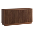Hudson&Canal Hanson Rectangular Fluted TV Stand for TV's up to 55" - Satin Walnut-Modern transitional design for your home office, bedroom, or living spaces