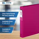 Davis Group Premium Economy Binder - Round Ring - 1" - Pink - 6 Pack-Round Ring, Non-Locking
