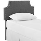Modway Laura Upholstered Fabric Twin Headboard - Grey-Particleboard Panel
