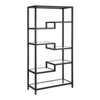 Hudson&Canal Johann 68"H Bookcase - Blackened Bronze-A modern contemporary design for your office, den, living room, and more
