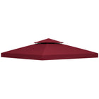 Outsunny 10' L x 10' W Square 2-Tier Gazebo Canopy Replacement Top Cover - Wine Red-Replacement canopy will fit 3 x 3(m)/9.8' x 9.8' size frame