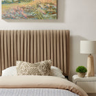 Modway Eloise Stain-Resistant Performance Velvet Twin Headboard - Taupe-Dense Foam Padding
