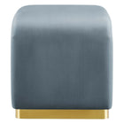 Modway Koda Performance Velvet Waterfall Stool - Brass/Cadet Blue-Adjustable Foot Caps