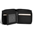 Champs Onyx Leather Zip Around Wallet - Black-Double Bill compartment