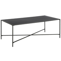 Hudson&Canal Henley 48"W Rectangular Coffee Table with Metal Top - Blackened Bronze-Modern contemporary design for your living room, den, and more