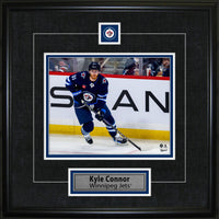 Kyle Connor Pin & Plate Winnipeg Jets - Framed Print - 18" x 18"-Premium virtual frames