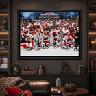 Frameworth Carolina Hurricanes 20" H x 29" W Framed Canvas Celebration 2026 Stanley Cup Champions Framed Canvas - Officially Licensed NHL/NHLPA-Finished size 22.5" x 31.5": Vertical framed display sized for living rooms, offices, fan caves, and sports rooms