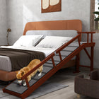 PawHut 73" L Wooden Large Dog Ramp - Brown-Non-slip carpet surface prevents slips and falls for dogs 