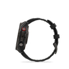 Garmin fēnix 8 Pro Multisport GPS Smartwatch - 47 mm - Carbon Grey DLC Titanium with Black/Pebble Grey Silicone Band-SAVE POWER WITH LTE-M - fēnix 8 Pro connects to the LTE-M network, which is designed to use less power than standard LTE communications — minimizing battery drain on your watch to keep your adventures going longer and stronger.