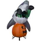GEMMY Airblown Inflatable Halloween Animated Turning Head Shark Snack - 49" x 108"-Self-inflates in seconds and deflates for easy storage