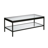 Hudson&Canal Alexis 45"W Rectangular Coffee Table - Blackened Bronze-A modern contemporary design for your living room, den, and more