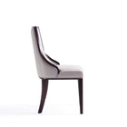 Manhattan Comfort Grand 18.5" Traditional Faux Leather Upholstered Dining Chair - Light Grey - Set of 4-Delivered to you Fully Assembled! No Assembly Required