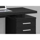 Monarch Specialties 7691 48" Computer Desk - Black Left Or Right Facing-2-inch-thick, rectangular wooden leg in a black finish and metal drawer handles in a contrasting silver finish