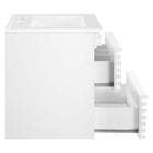 Modway Render 24" Wall-Mount Bathroom Vanity - White-Full-Extension Drawers