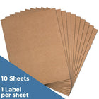 JAM Paper Full Page Labels - 8.5 x 11 Sticker Paper - Brown Kraft - 2 Packs of 10 Labels-Pink