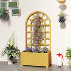 Outsunny Wooden Raised Garden Bed with Lattice Trellis - 23.6" x 11.8" x 47.2" -Offers a spacious planting area to grow flowers, herbs, or vegetables
